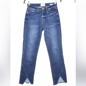 FRAME Denim Le High Straight Asymmetrical Hem Kingsway size 28